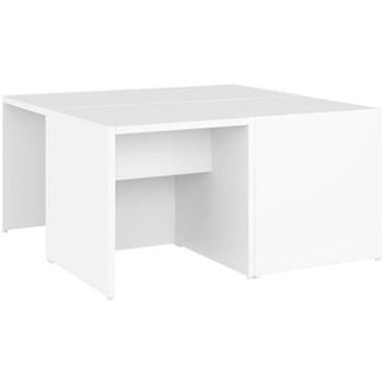 SHUMEE Konferenčné stolíky 4 ks biele 33 × 33 × 33 cm drevotrieska, 806813