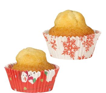 Guirca Vianočné košíčky na muffiny - biele/oranžové