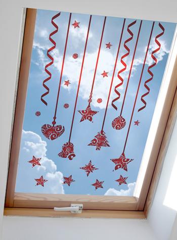 Samolepky na okno Vianoce vzor 3 bordó stužky 04