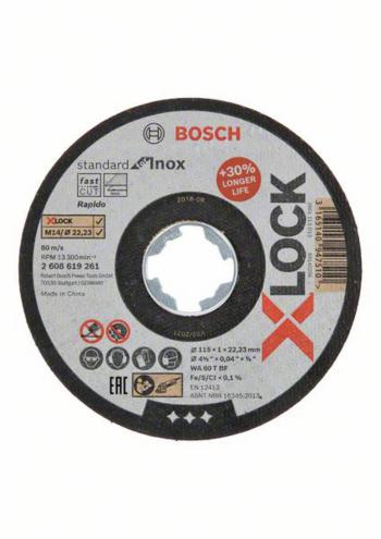 Bosch Accessories  2608619261 rezný kotúč rovný  115 mm 22.23 mm 1 ks