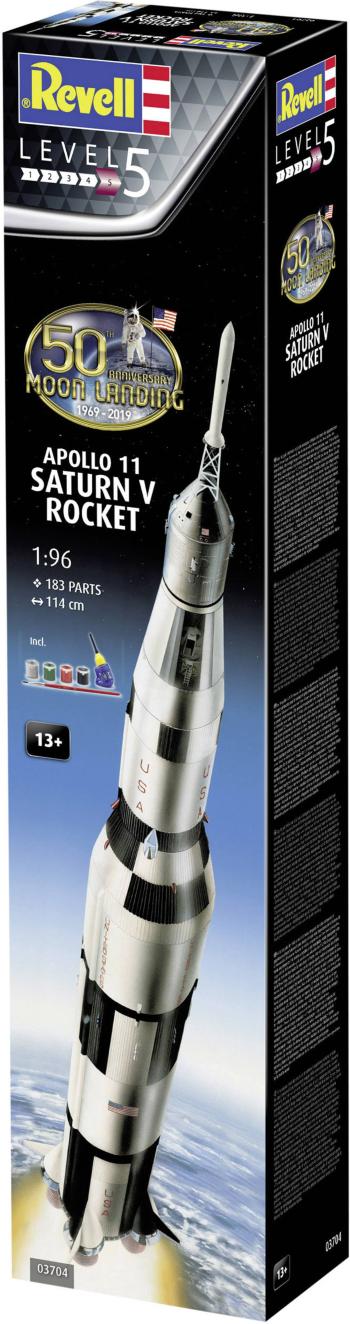 Revell 03704 Apollo 11 Saturn V Rocket vesmírny model, stavebnica 1:96