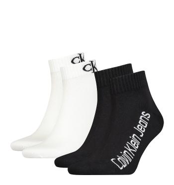 CALVIN KLEIN - ponožky 2PACK quarter black combo logo Calvin Klein  -UNI