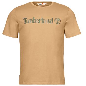 Timberland  Camo Linear Logo Short Sleeve Tee  Tričká s krátkym rukávom Béžová