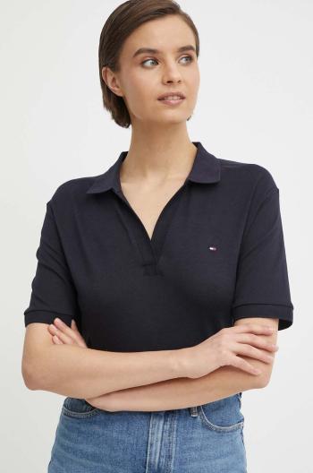 Polo tričko Tommy Hilfiger dámsky,tmavomodrá farba,WW0WW41286