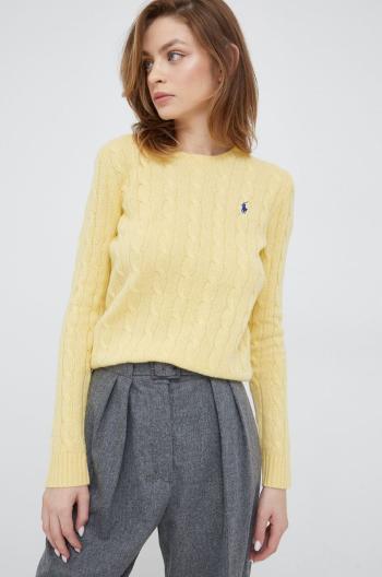 Vlnený sveter Polo Ralph Lauren dámsky, žltá farba, tenký,