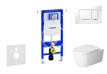 GEBERIT - Duofix Modul na závesné WC s tlačidlom Sigma30, biela/lesklý chróm + Duravit ME by Starck - WC a doska, Rimless, SoftClose 111.355.00.5 NM5