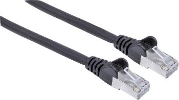 Intellinet 318846 RJ45 sieťové káble, prepojovacie káble CAT 6A S/FTP 30.00 m čierna fóliové tienenie, tienenie pletivom