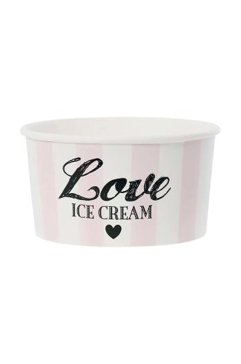 Miss Etoile súprava jednorazových zmrzlinových pohárov s lyžičkami (8-pack)