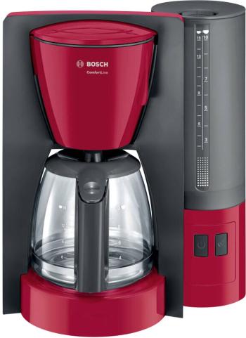 Bosch Haushalt ComfortLine kávovar červená  Pripraví šálok naraz=10 sklenená kanvica
