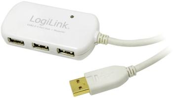 LogiLink #####USB-Kabel USB 2.0 #####USB-A Stecker, #####USB-A Buchse 12.00 m biela pozlátené kontakty, UL certifikácia