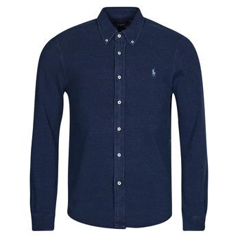 Polo Ralph Lauren  Košele s dlhým rukávom CHEMISE AJUSTEE COL BOUTONNE EN POLO FEATHERWEIGHT  Námornícka modrá