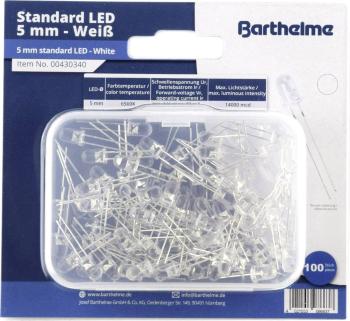 Barthelme  LED sortiment   chladná biela guľatý 5 mm 14000 mcd 35 ° 20 mA 3 V