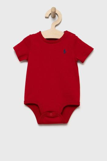 Bavlnené body pre bábätká Polo Ralph Lauren červená farba