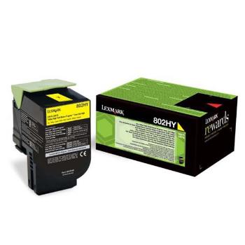 Lexmark originál toner 80C2HY0, yellow, 3000str., return, Lexmark CX410, 510, O, žltá