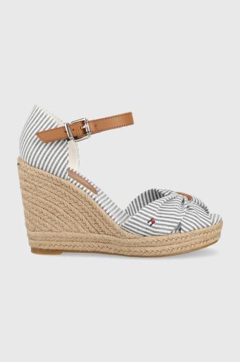 Sandále Tommy Hilfiger BASIC SEERSUCKER HIGH WEDGE dámske, na kline, FW0FW07160