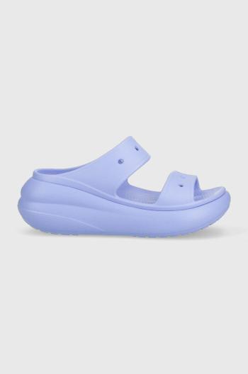 Šľapky Crocs CLASSIC CRUSH SANDAL dámske, fialová farba, na platforme, 207670