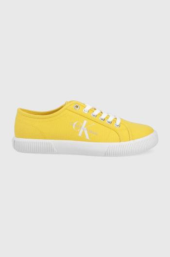 Tenisky Calvin Klein Jeans dámske, žltá farba