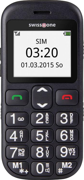 swisstone BBM 320c telefón pre seniorov nabíjacej stanice, tlačidlo SOS čierna