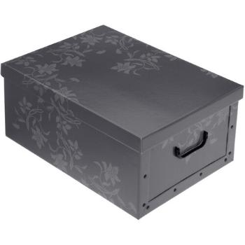 Úložný box s vekom Ornament 51 x 37 x 24 cm, sivá