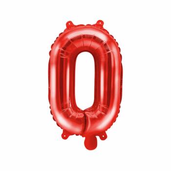 PartyDeco Fóliový balón Mini - Písmeno O 35 cm červený