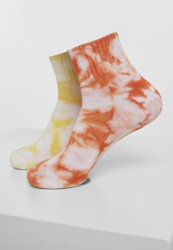 Urban Classics Tie Dye Socks Short 2-Pack orange/yellow - 43–46