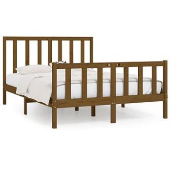 Rám postele medovo hnedý masívne drevo 140 × 200 cm, 3106836