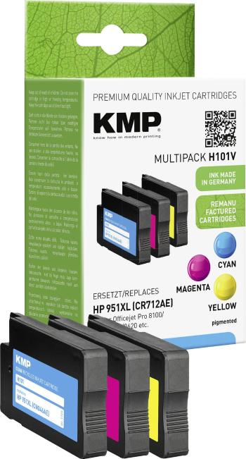 KMP Ink náhradný HP 951XL kompatibilná kombinované balenie zelenomodrá, purpurová, žltá H101V 1723,4050