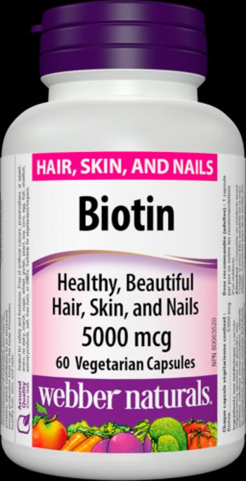 Webber Naturals Biotin 5000mcg 60 kapsúl