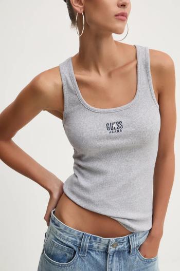 Top Guess Jeans dámsky, šedá farba, W4BP43 KA0H1