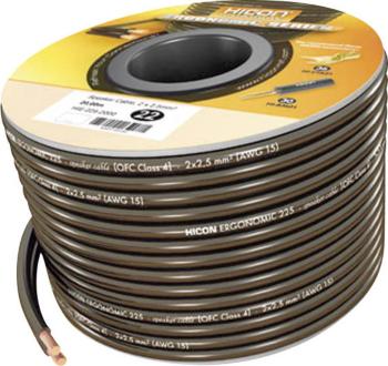 Hicon HIE-215-3000 kábel k reproduktoru Ergonomic 2 x 1.50 mm² čierna 30 m