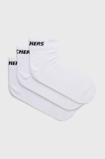 Ponožky Skechers (3-pak) biela farba
