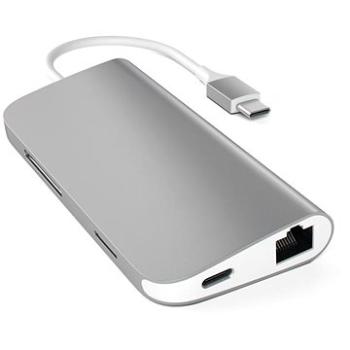 Satechi Aluminium Type-C Multi-Port Adaptér (HDMI 4K, 3× USB 3.0, MicroSD, Ethernet) – Space Grey (ST-TCMAM)