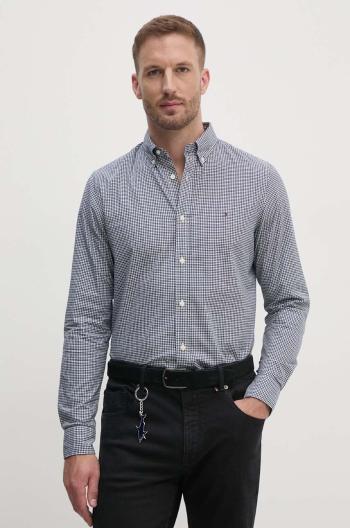 Bavlnená košeľa Tommy Hilfiger pánska, tmavomodrá farba, slim, s golierom button-down, MW0MW34570