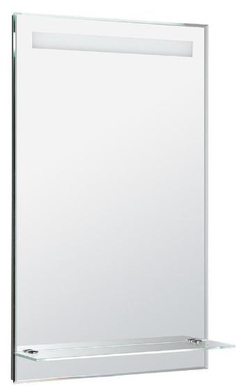 AQUALINE - LED podsvietené zrkadlo 50x80cm, sklenená polica, gombíkový vypínač ATH52