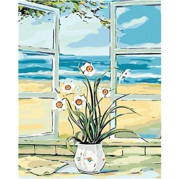 Maľovanie podľa čísel – Narcis v okne pri pláži (HRAmal01026nad)