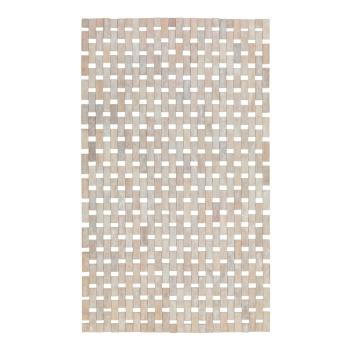 Krémovo-biela kúpeľňová podložka z bambusu Wenko Edna, 80 × 50 cm