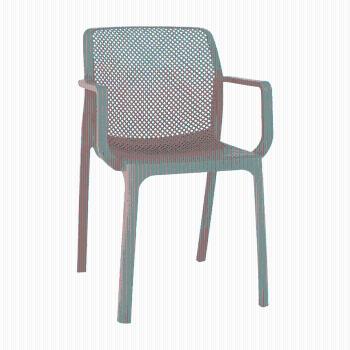 Stohovateľná stolička, sivohnedá taupe/plast, FRENIA P1, poškodený tovar