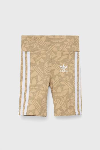 Detské krátke nohavice adidas Originals HC7068 béžová farba, vzorované,