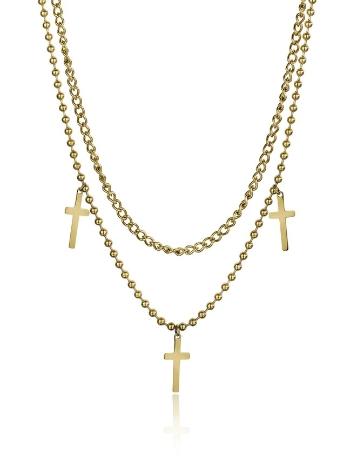 Marc Malone Dvojitý pozlátený náhrdelník Brooke Gold Necklace MCN23106G