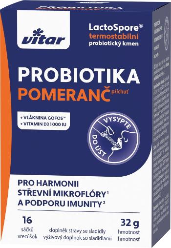Vitar Probiotika + vláknina + vit.C, D 16 vrecúšok