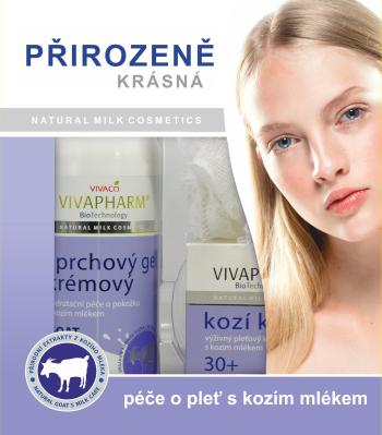 VIVACO Darčeková kozmetika z kozieho mlieka - sprchový gél 400ml + pleťový krém 50ml + darček