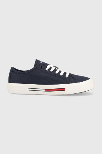 Tenisky Tommy Jeans LOW CUT WMNS CANVAS dámske, biela farba, EN0EN02085