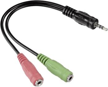 Hama 54573 jack audio prepojovací kábel [1x jack zástrčka 3,5 mm - 2x jack zásuvka 3,5 mm] 10.00 cm čierna