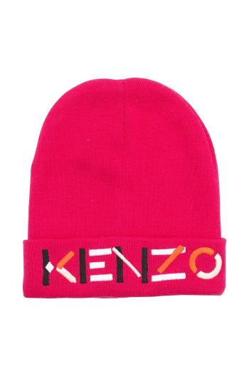 Detská čiapka Kenzo Kids ružová farba biela,