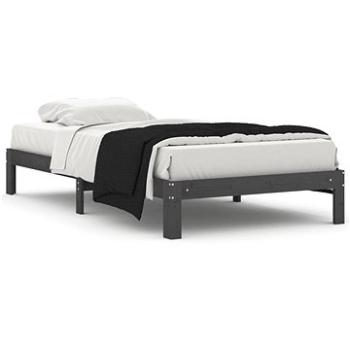 Rám postele sivý masívna borovica 100 × 200 cm, 810357