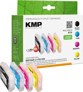 KMP Ink náhradný Brother LC-970 kompatibilná kombinované balenie čierna, zelenomodrá, purpurová, žltá B13V 1060,0050