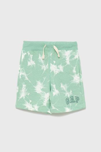 Detské krátke nohavice GAP zelená farba, nastaviteľný pás