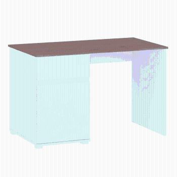 PC stôl 1D1S/120, biely lesk/dub wotan, VILGO