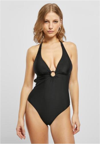 Urban Classics Ladies Recycled Neckholder Swimsuit black - XS