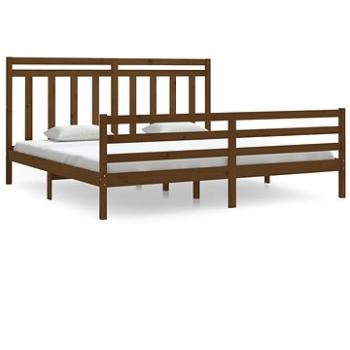 Rám postele medovo hnedý masívne drevo 200 × 200 cm, 3105338